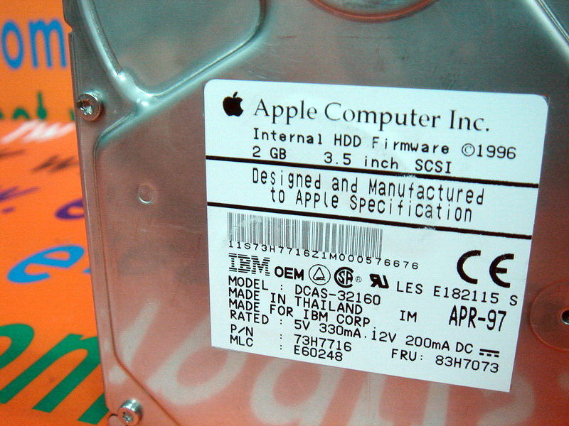 IBM / APPLE Hard Drive DCAS-32160 / 73H7716 2GB / 50PIN - PLC DCS